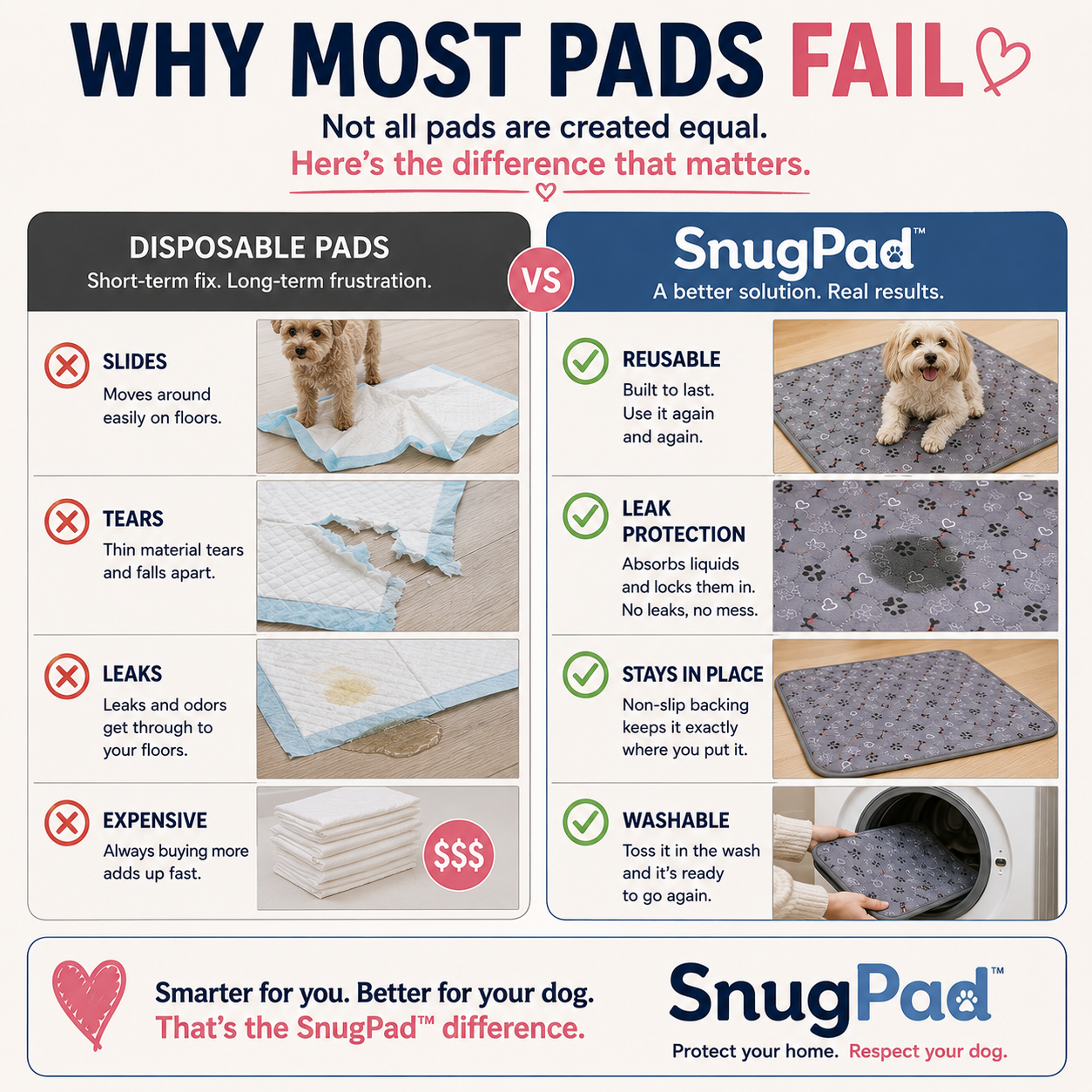 SnugPad™ — Washable Pee Pad for Senior Dogs