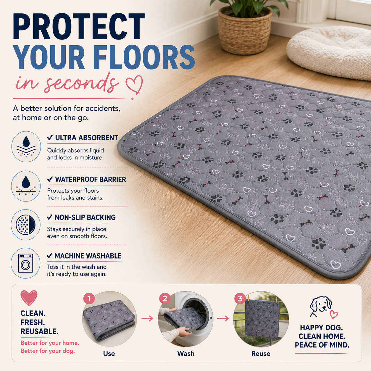 SnugPad™ — Washable Pee Pad for Senior Dogs